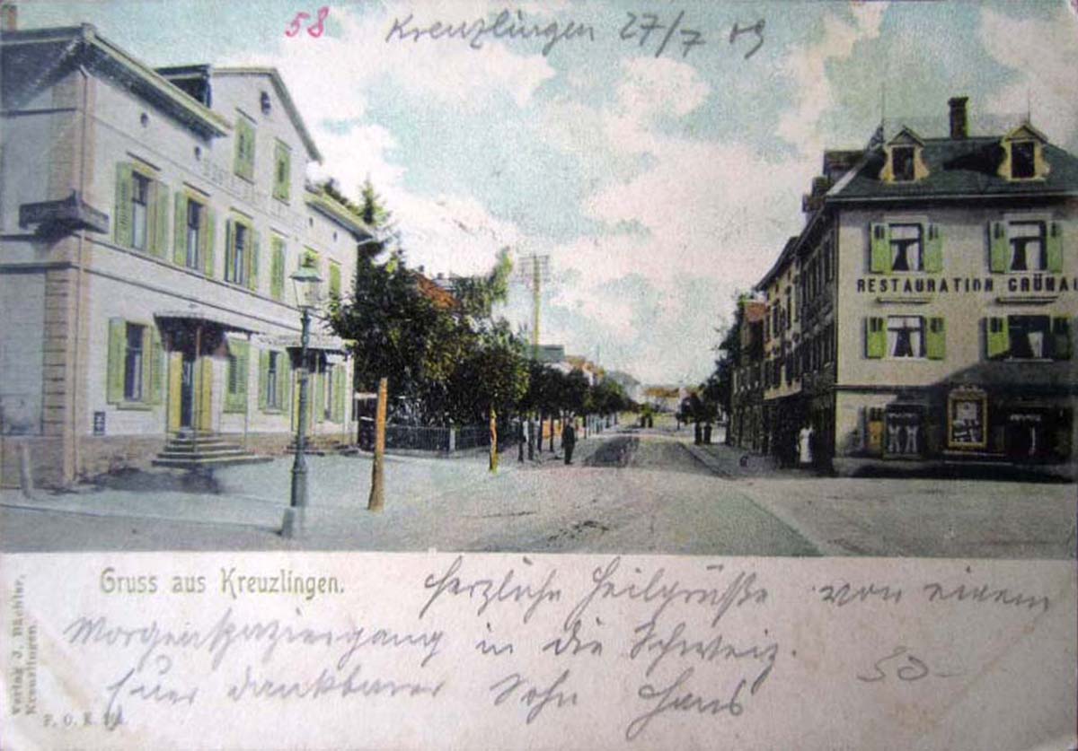 Kreuzlingen. Restauration Grünau, 1909