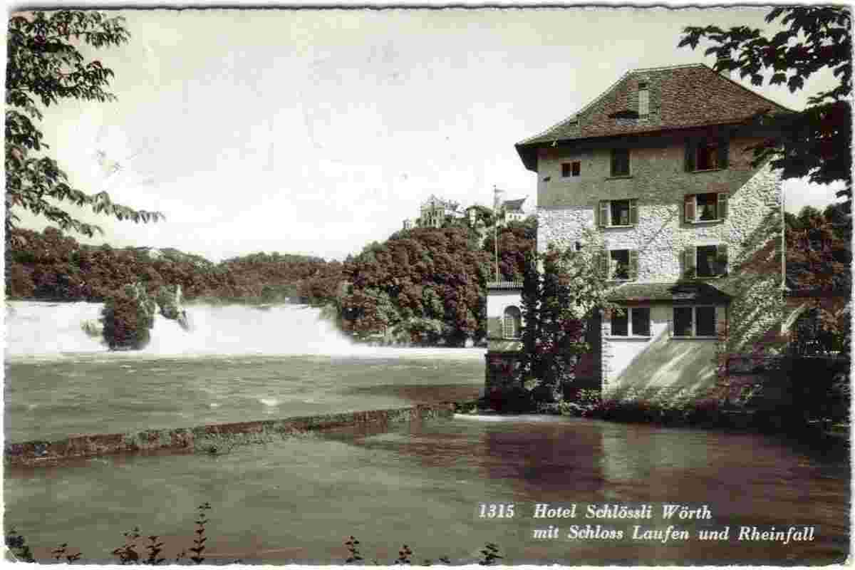 Laufen-Uhwiesen. Hotel Schlössli Wörth, Schloß am Rheinfall