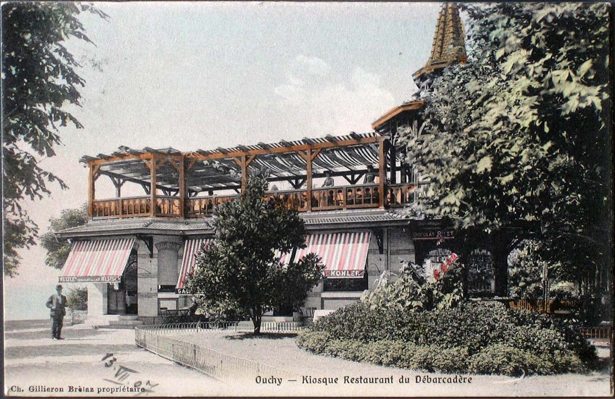 Lausanne. Ouchy, Kiosque Restaurant du Débarcadère, 1907