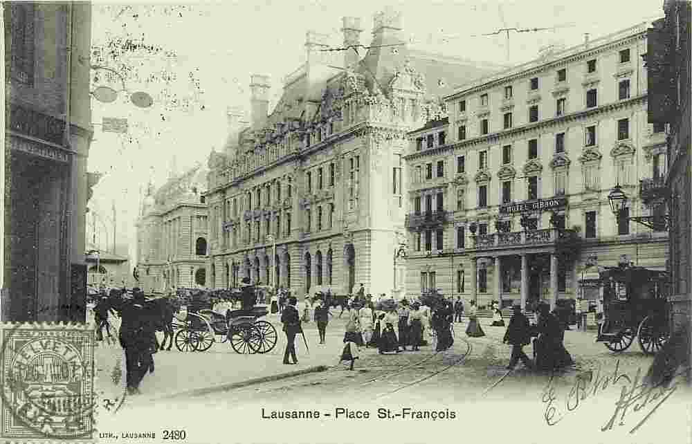 Lausanne. Place Saint-François, Hotel 'Gibbon'