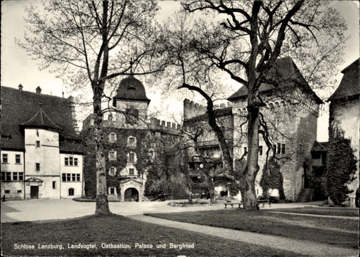 Lenzburg. Schloss - Landvogtei, Ostbastion, Palace und Bergfried