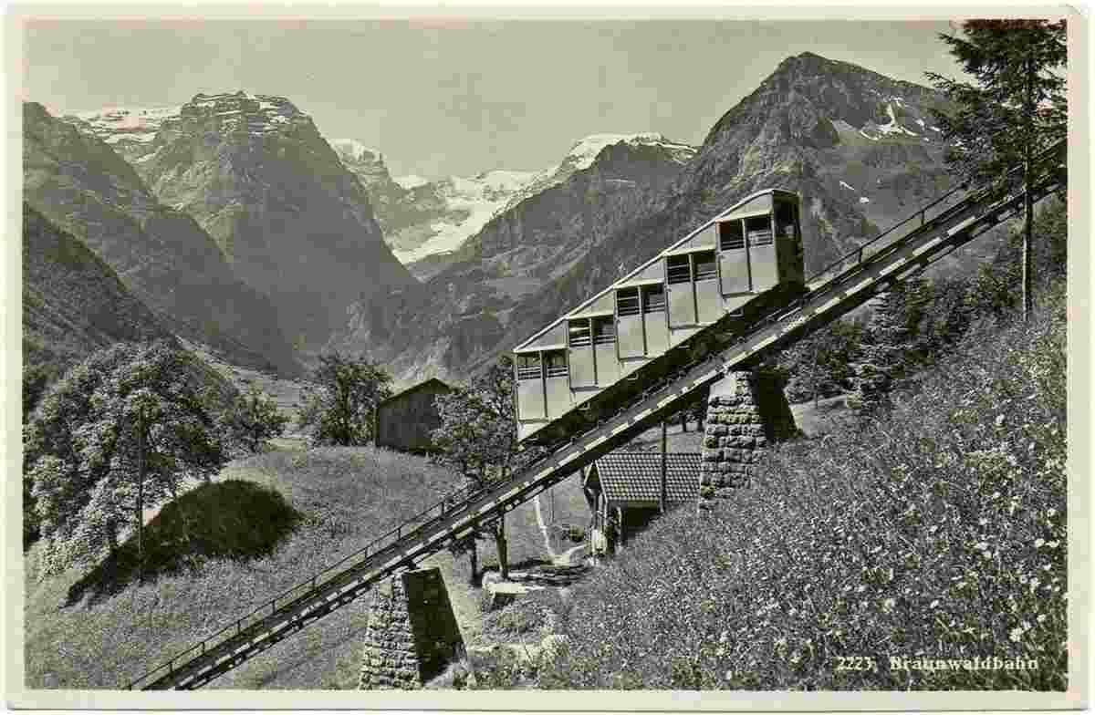 Linthal. Braunwaldbahn, 1951