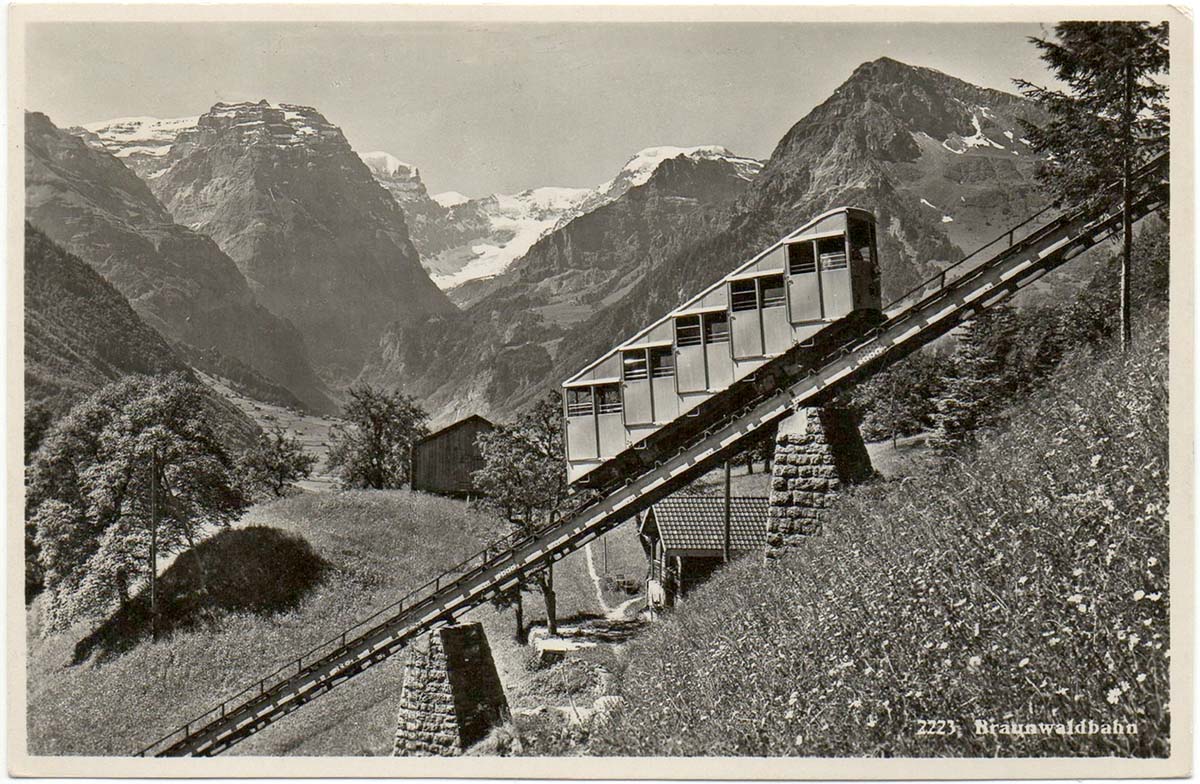 Linthal. Braunwaldbahn, 1951