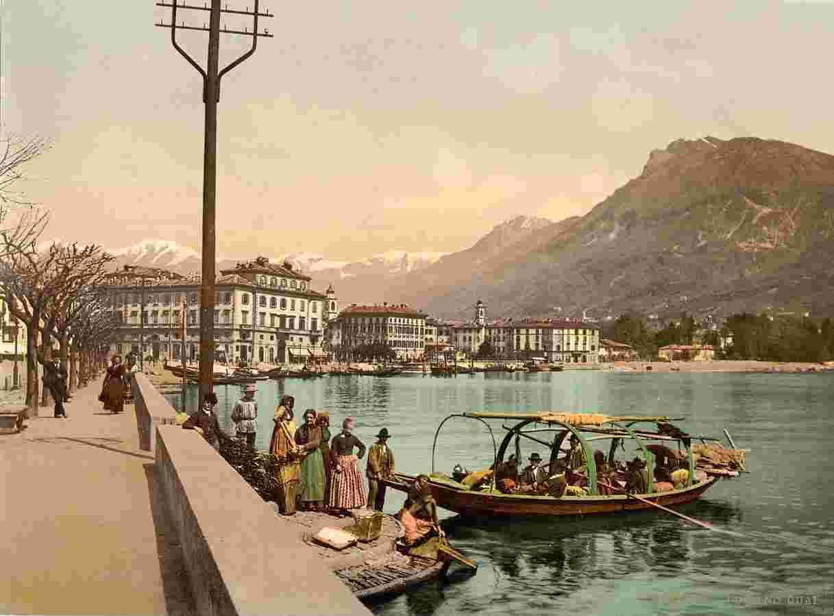 Lugano. An der Uferpromenade, um 1900
