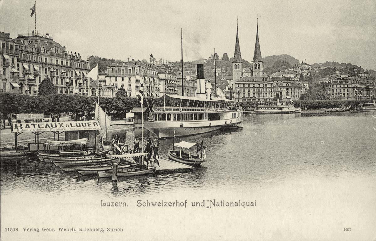 Luzern. Schweizerhof und Nationalquai