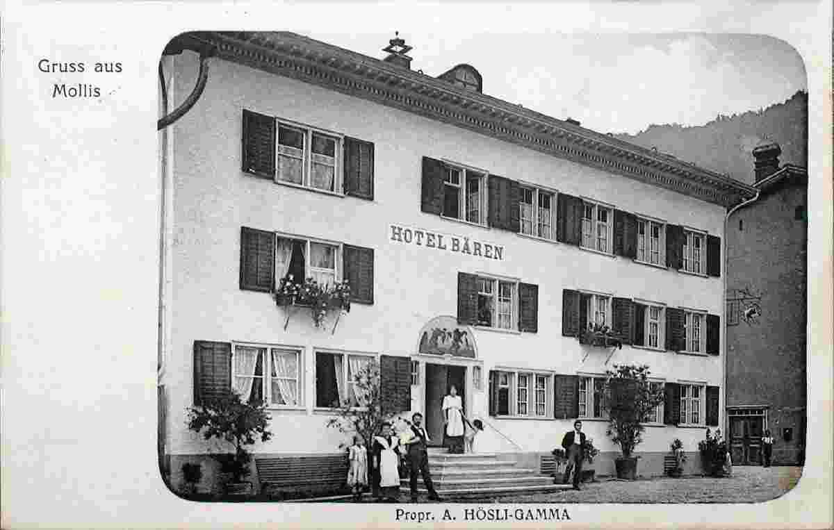 Mollis. Hotel Bären, A. Hösli-Gamma, 1921