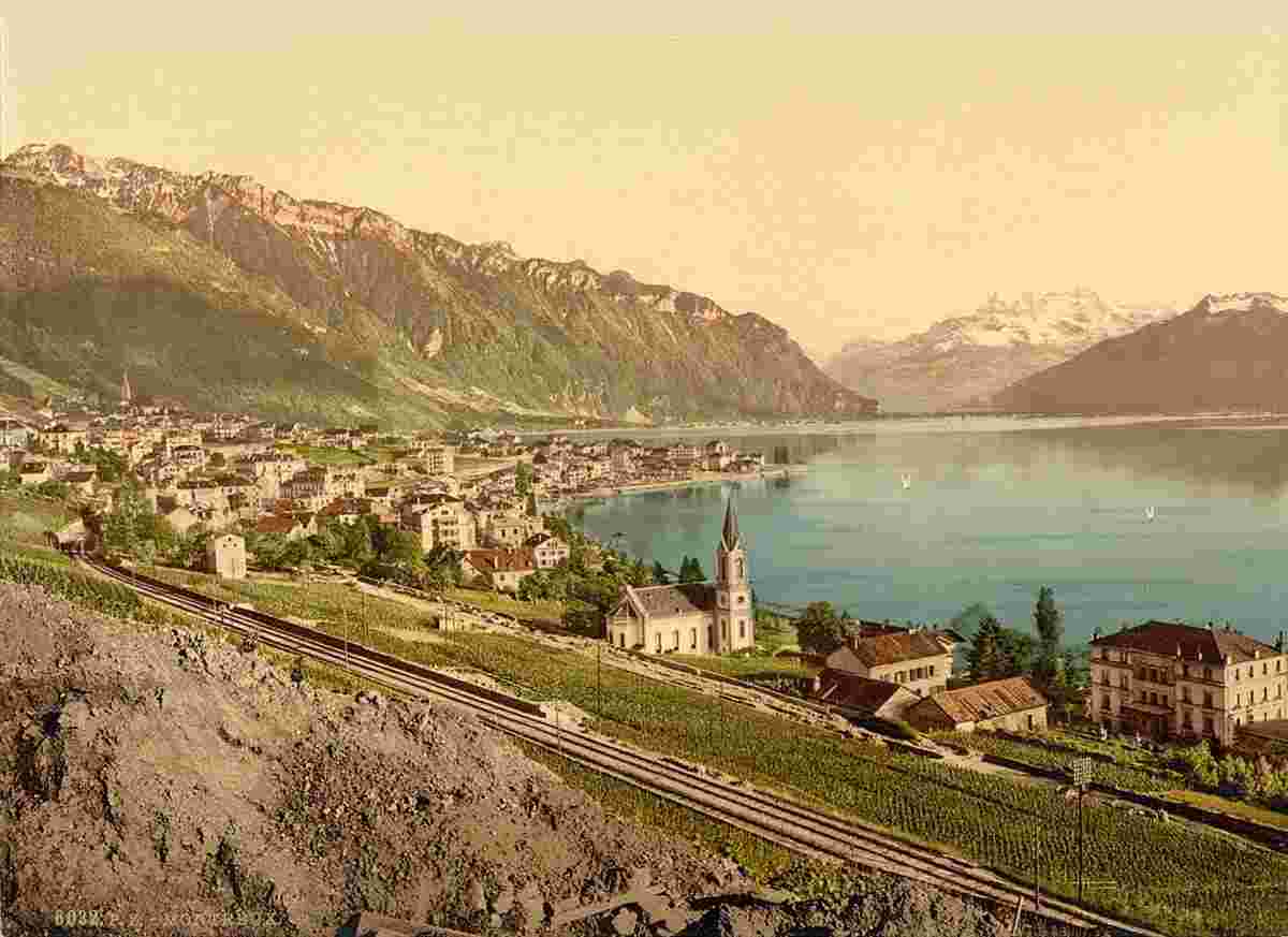 Montreux, vue générale, lac de Genève