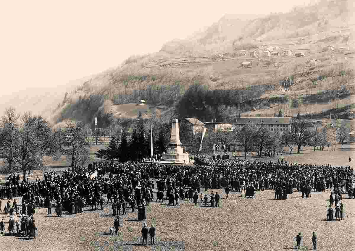Näfels. Näfelser Fahrt, weltlicher Schlussakt beim Schlachtdenkmal, 1922