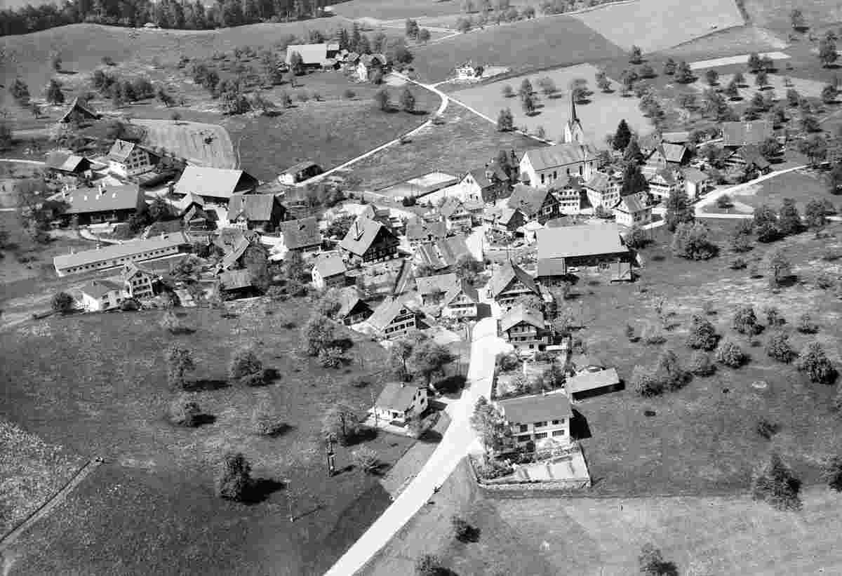 Neuheim. Blick auf Dorf, 1966