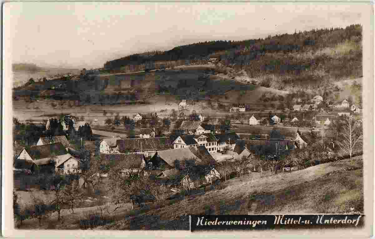 Niederweningen. Mittel- und Unterdorf, 1935