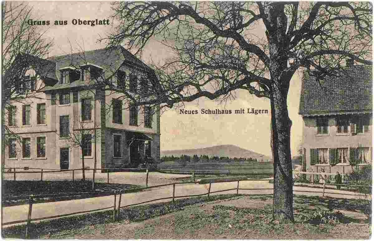 Oberglatt. Neues Schulhaus mit Lägern, 1915