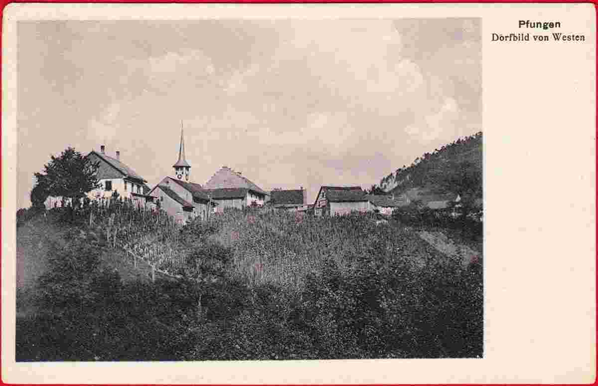 Pfungen. Dorfbild von Westen