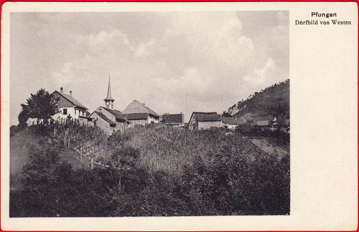 Pfungen. Dorfbild von Westen