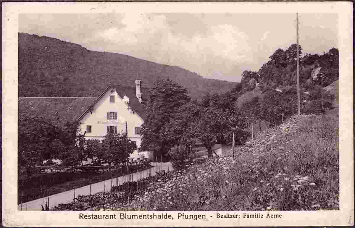 Pfungen. Restaurant Blumentshalde, Besitzer - Familie Aerne, 1933