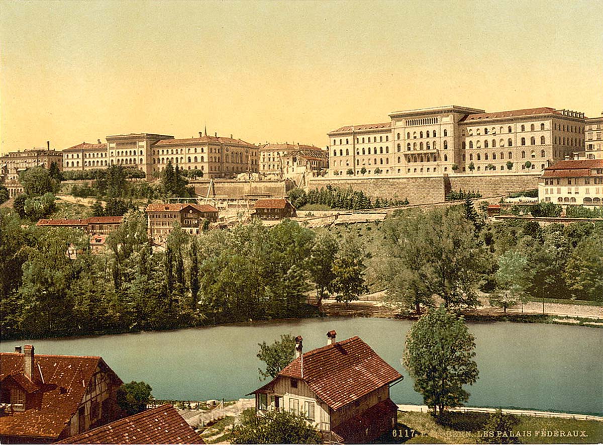 Bern (Berne). The Federal Palaces, circa 1890