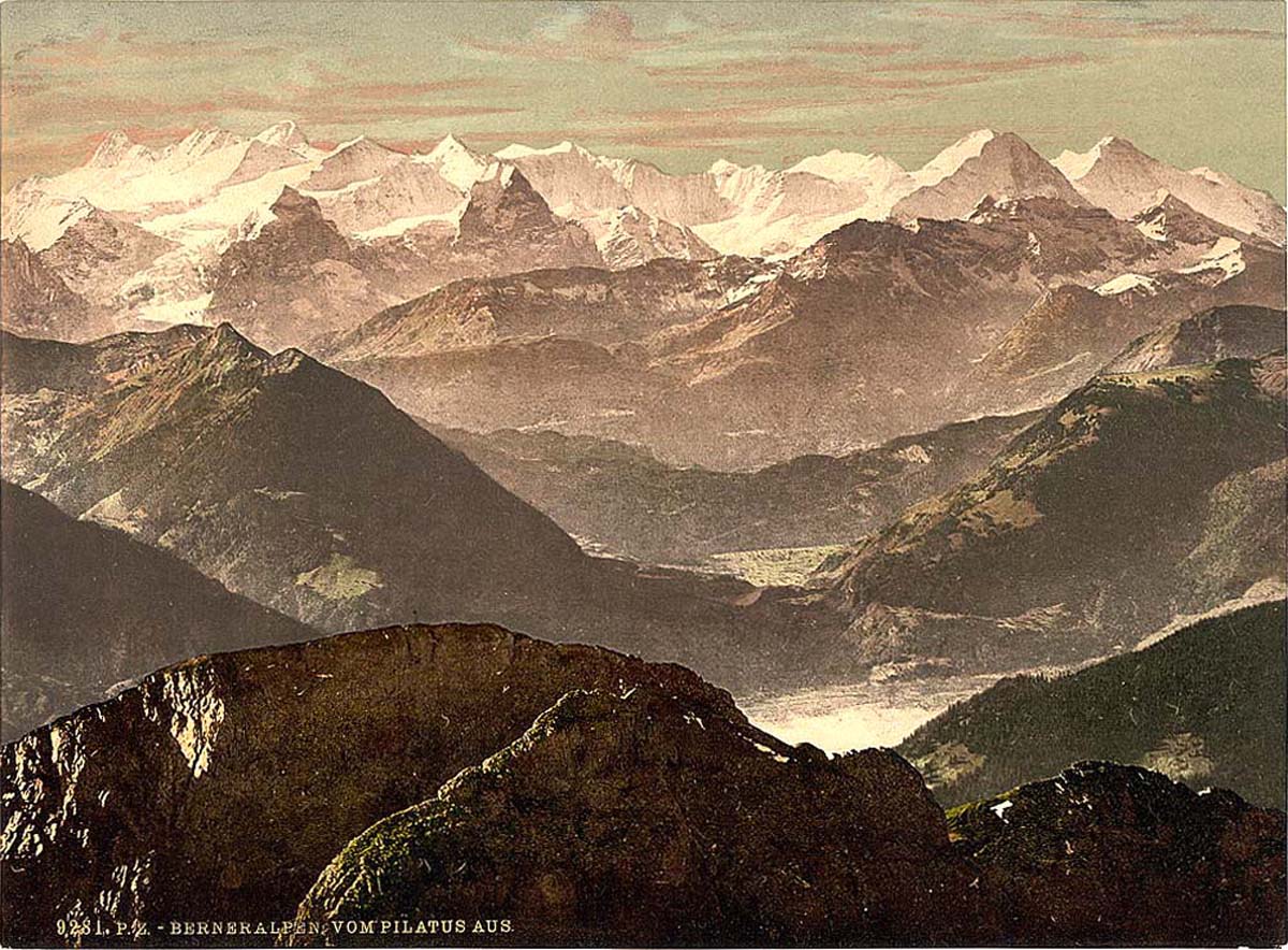 Bernese Oberland. Bernese Alps, from Pilatus, circa 1890
