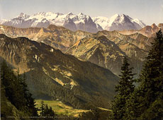 Bernese Oberland. Bernese Alps from Stanserhorn, circa 1890