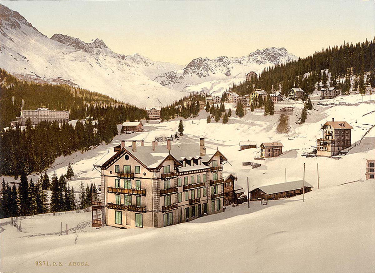 Grisons (Graubünden). Arosa in winter, circa 1890