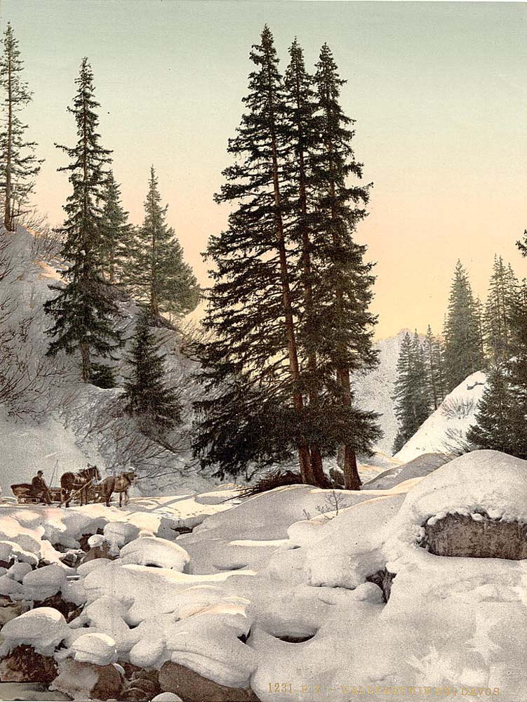 Grisons (Graubünden). Davos in winter, circa 1890