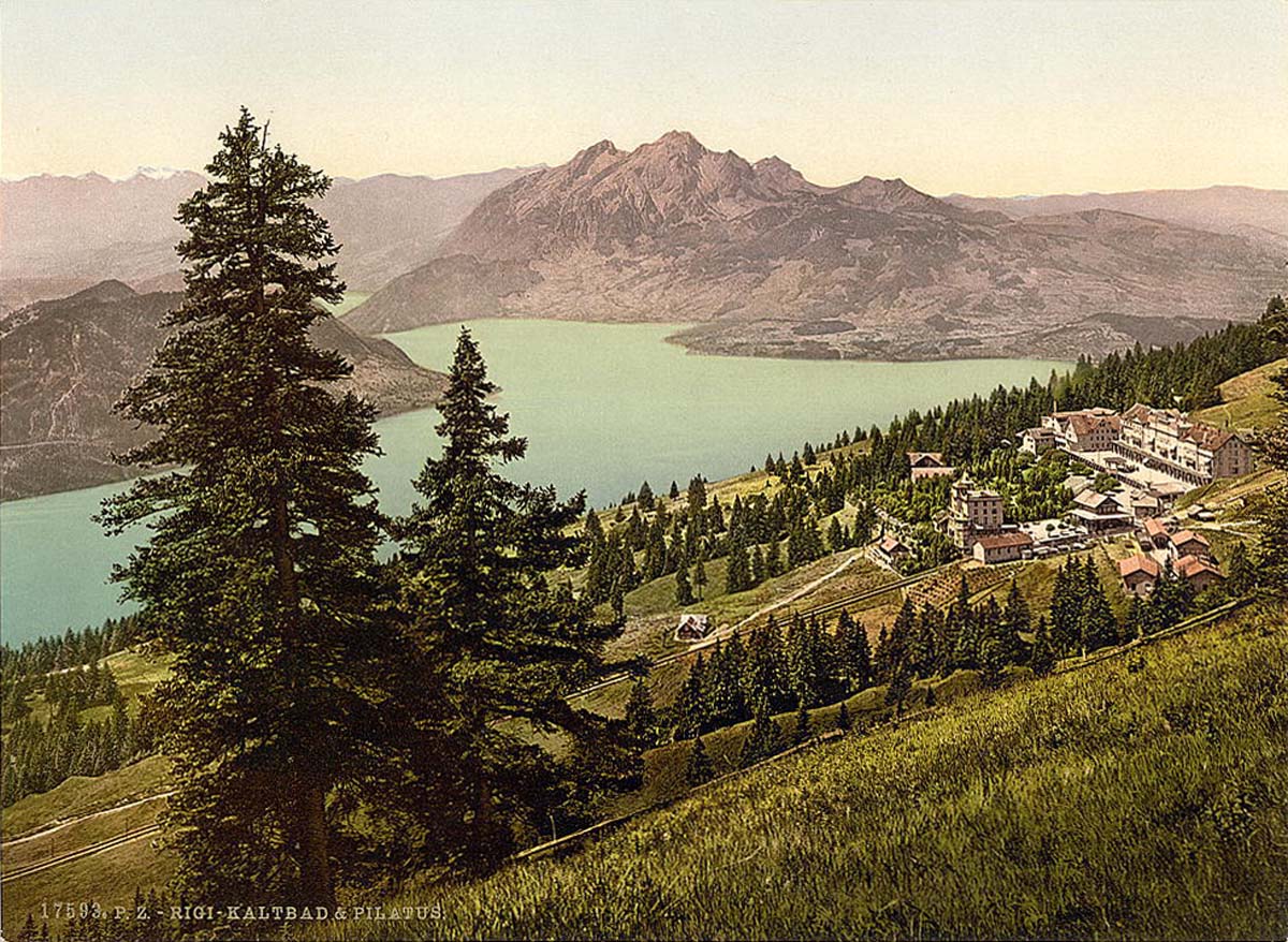 Lucerne (Luzern). Rigi Kaltbad and Pilatus, circa 1890