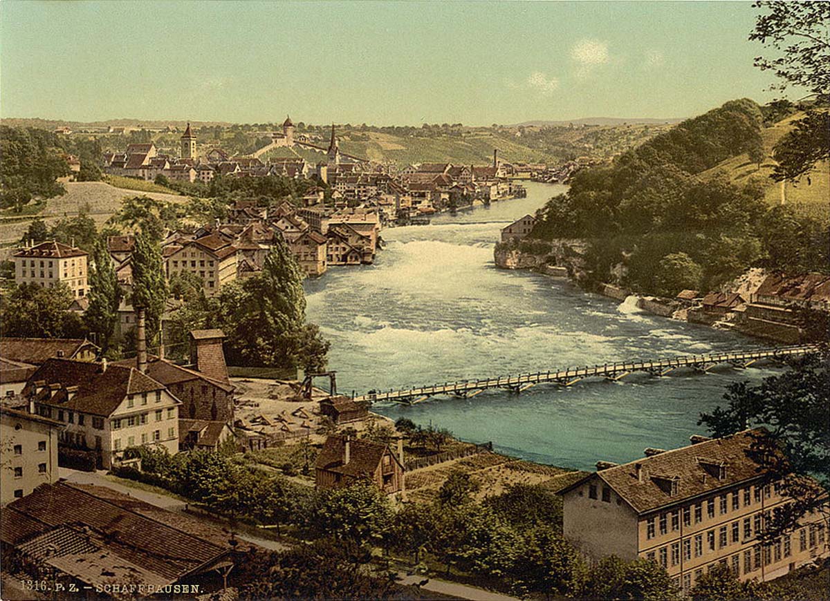 Schaffhausen. The Falls of the Rhine, general view, circa 1890
