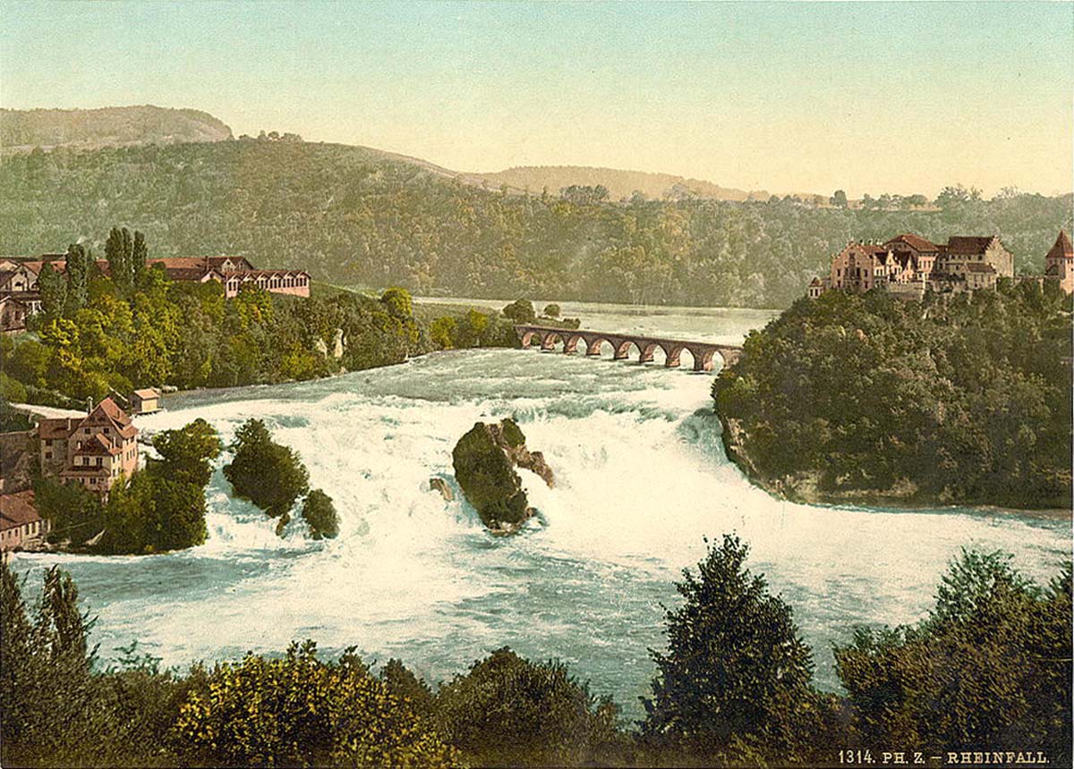 Schaffhausen. The Falls of the Rhine, general view, circa 1890