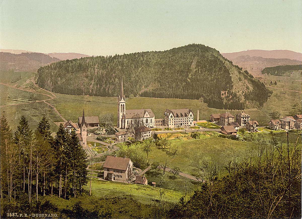Thurgau. The village Dussnang, circa 1890