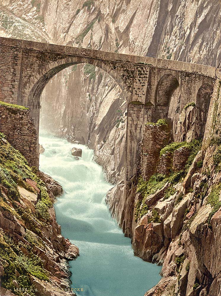 Uri. Andermatt, Devil's Bridge, circa 1890