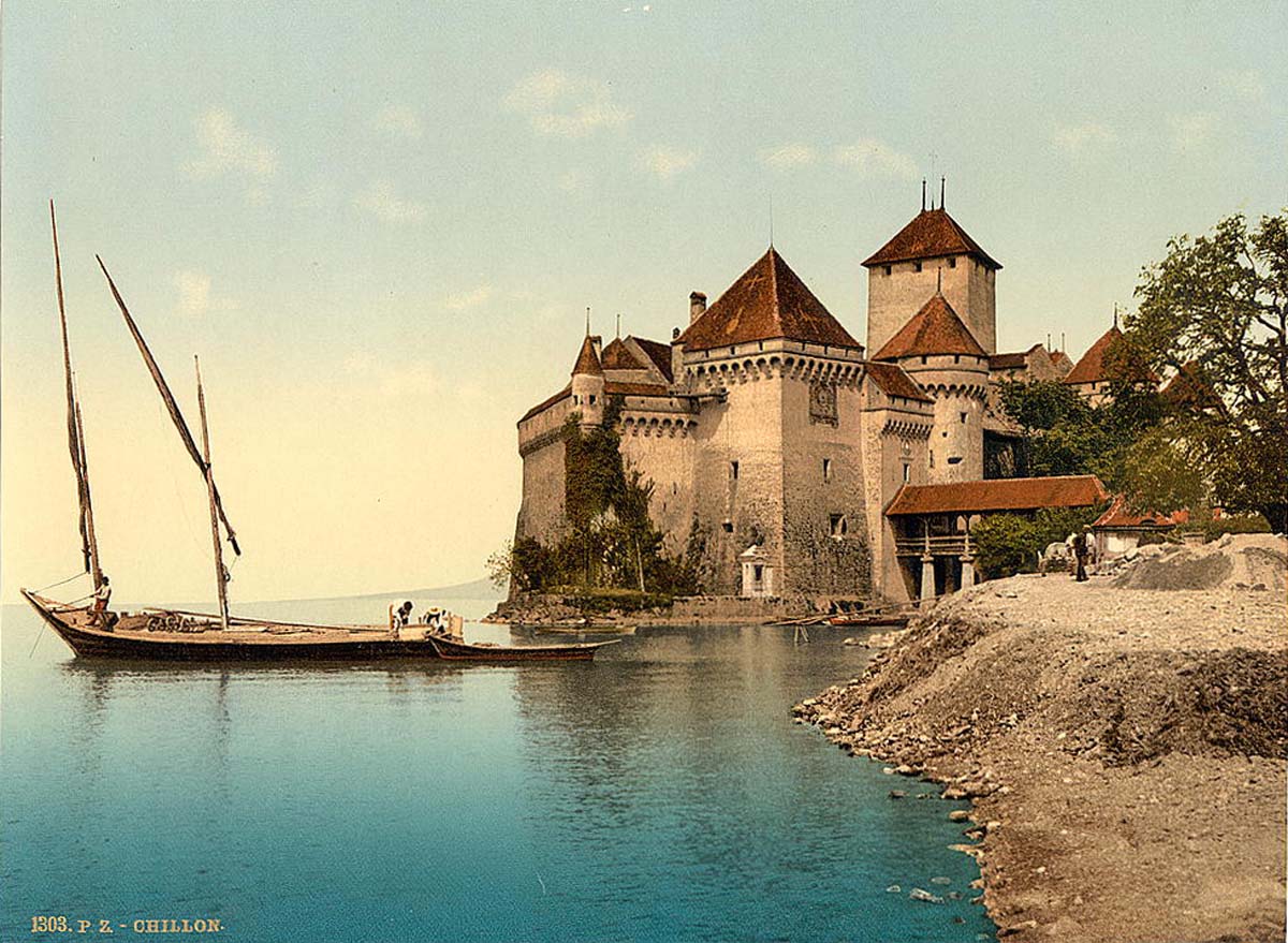 Vaud (Waadt). Chillon Castle, Geneva Lake, circa 1890