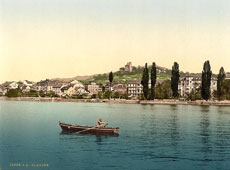 Vaud. Clarens, general view, from the Lake, Geneva Lake, circa 1890