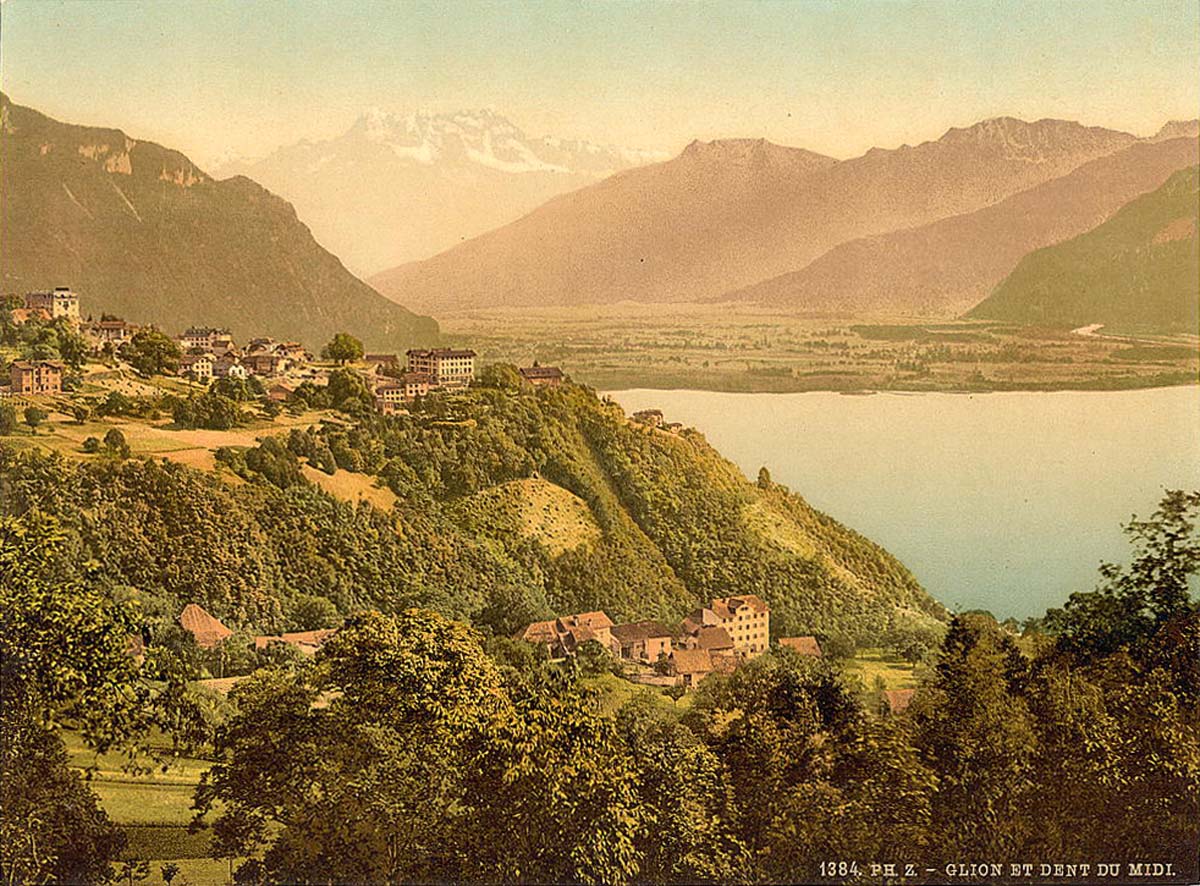 Vaud (Waadt). Glion and Dent du Midi, Geneva Lake, circa 1890