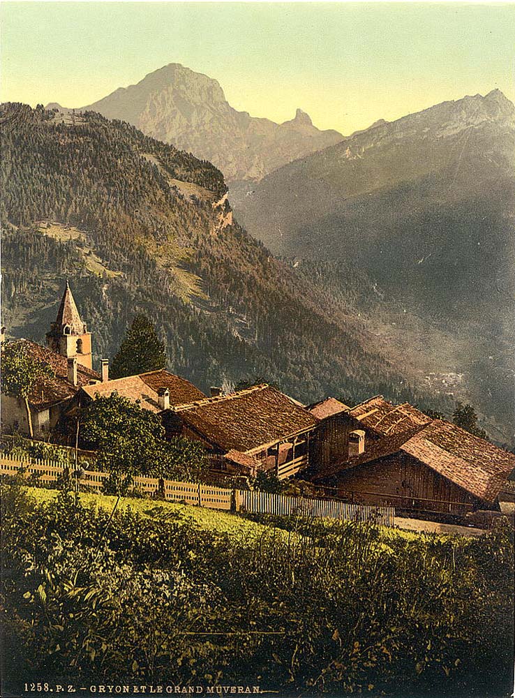 Vaud (Waadt). Gryon with the Grand Muveran, circa 1890