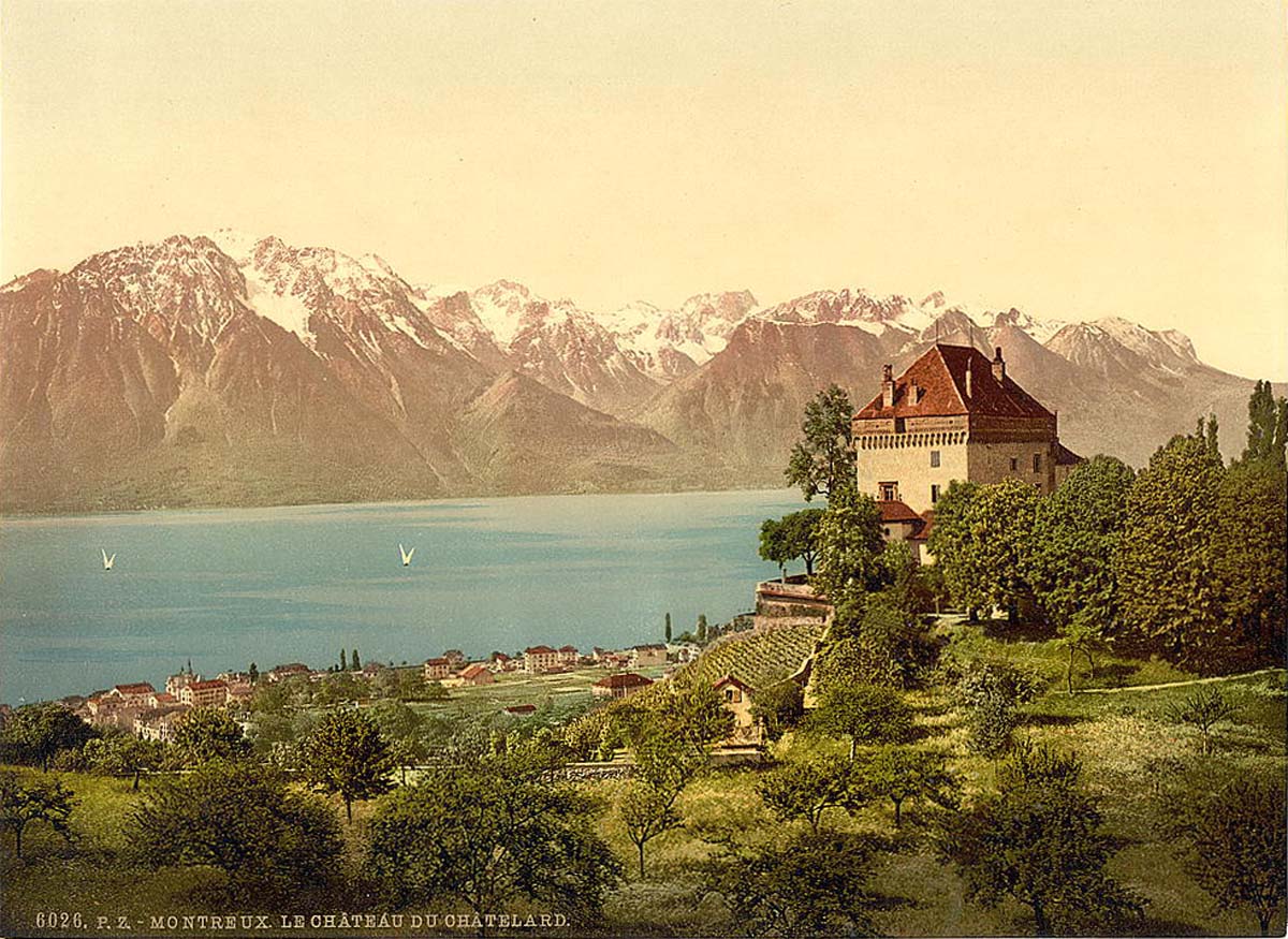 Vaud (Waadt). Montreux, Chatelard Castle, Geneva Lake, circa 1890