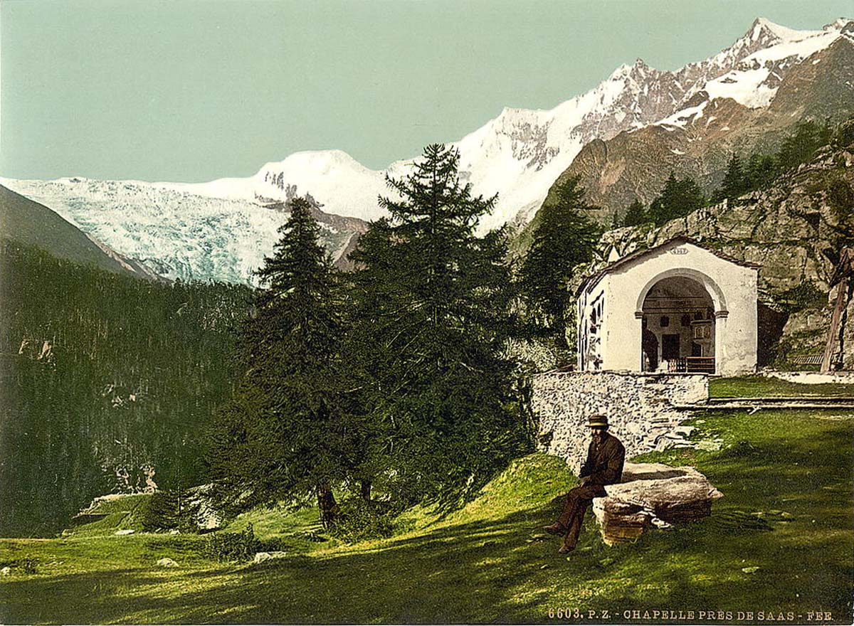 Valais. A chapel near Saas Fee, circa 1890
