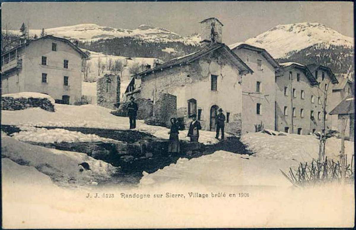 Randogne. Village brûlé en 1901