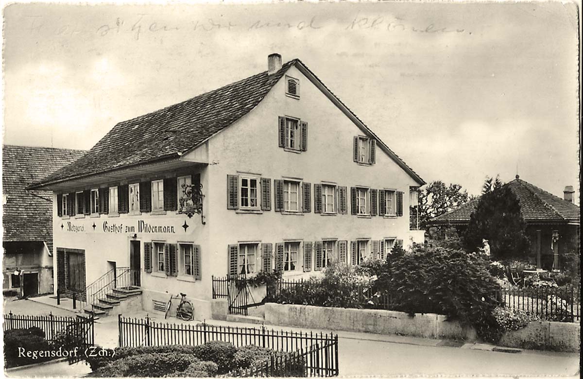 Regensdorf. Gasthof und Metzgerei zum Wildenmann, 1953