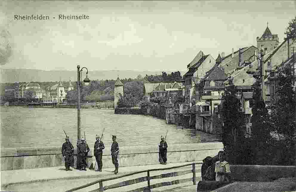 Rheinfelden. Rheinseite mit Soldaten Zöllner