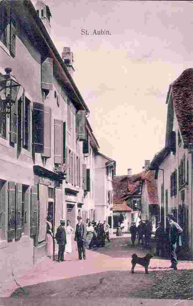 Saint-Aubin-Sauges. Saint Aubin - Panorama du Rue, 1912