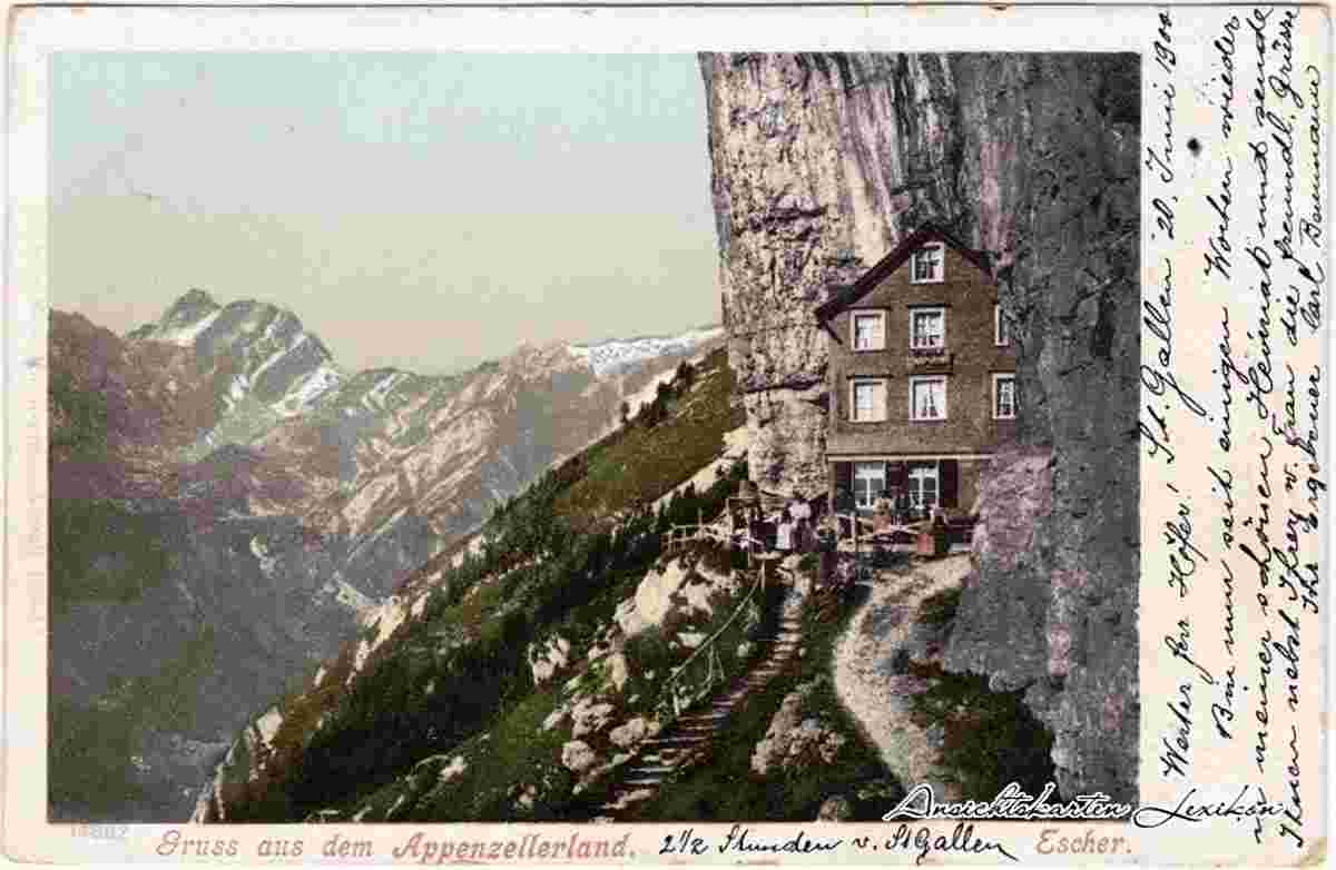 Schwende. Berggasthaus Aescher-Wildkirchli, 1900