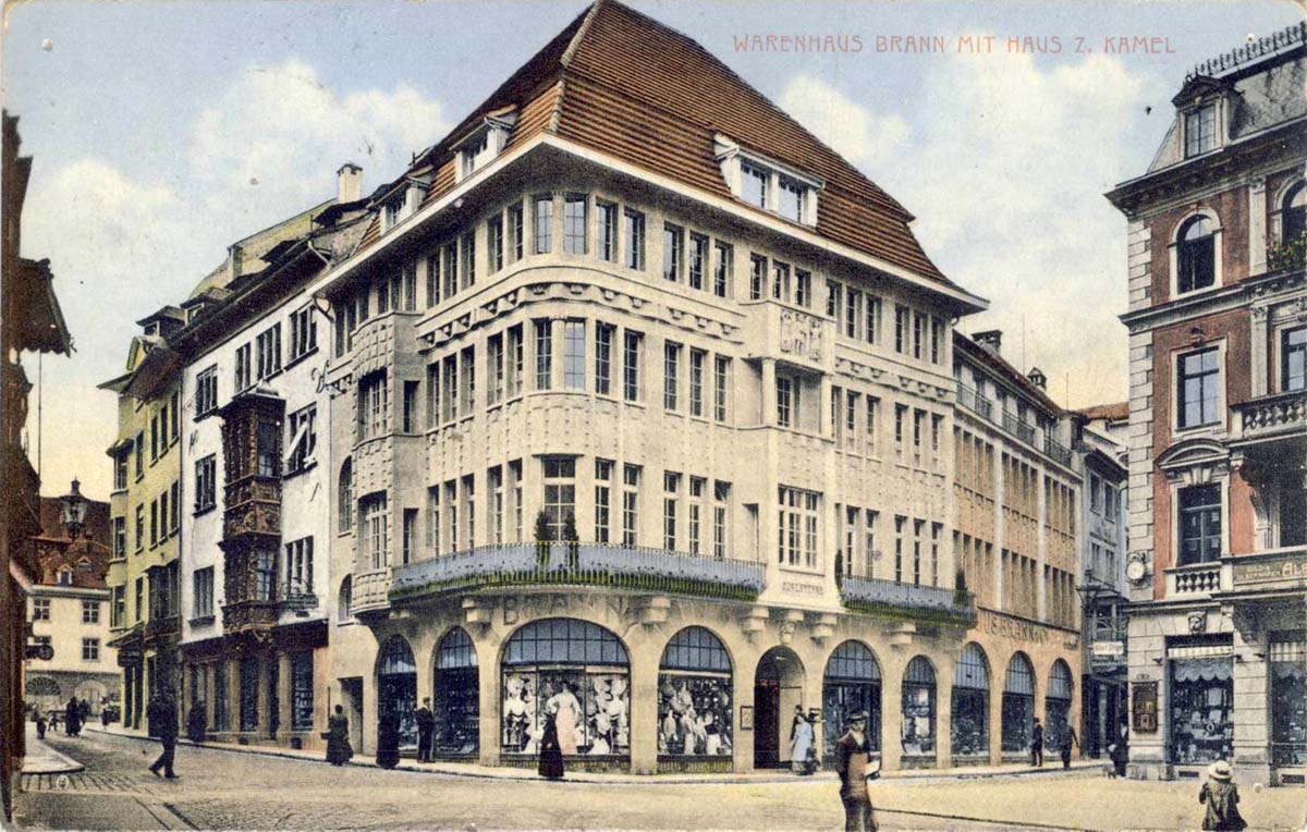 Spreitenbach. Warenhaus Brann mit Haus zum Kamel, um 1910