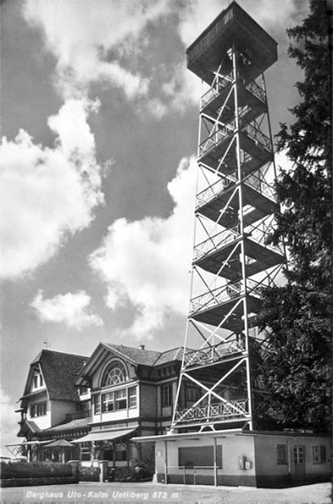 Stallikon. Uetliberg - Berghaus Uto-Kulm mit Aussichtsturm