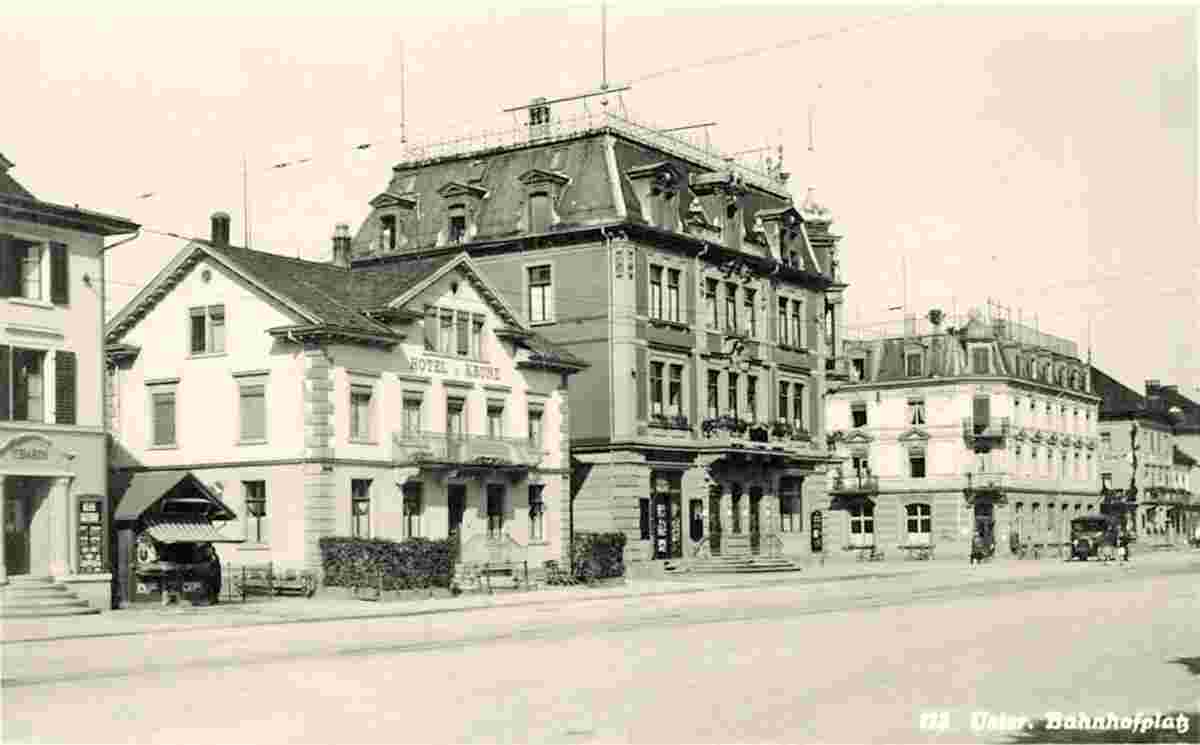 Uster. Hotel Krone am Bahnhofplatz, 1932
