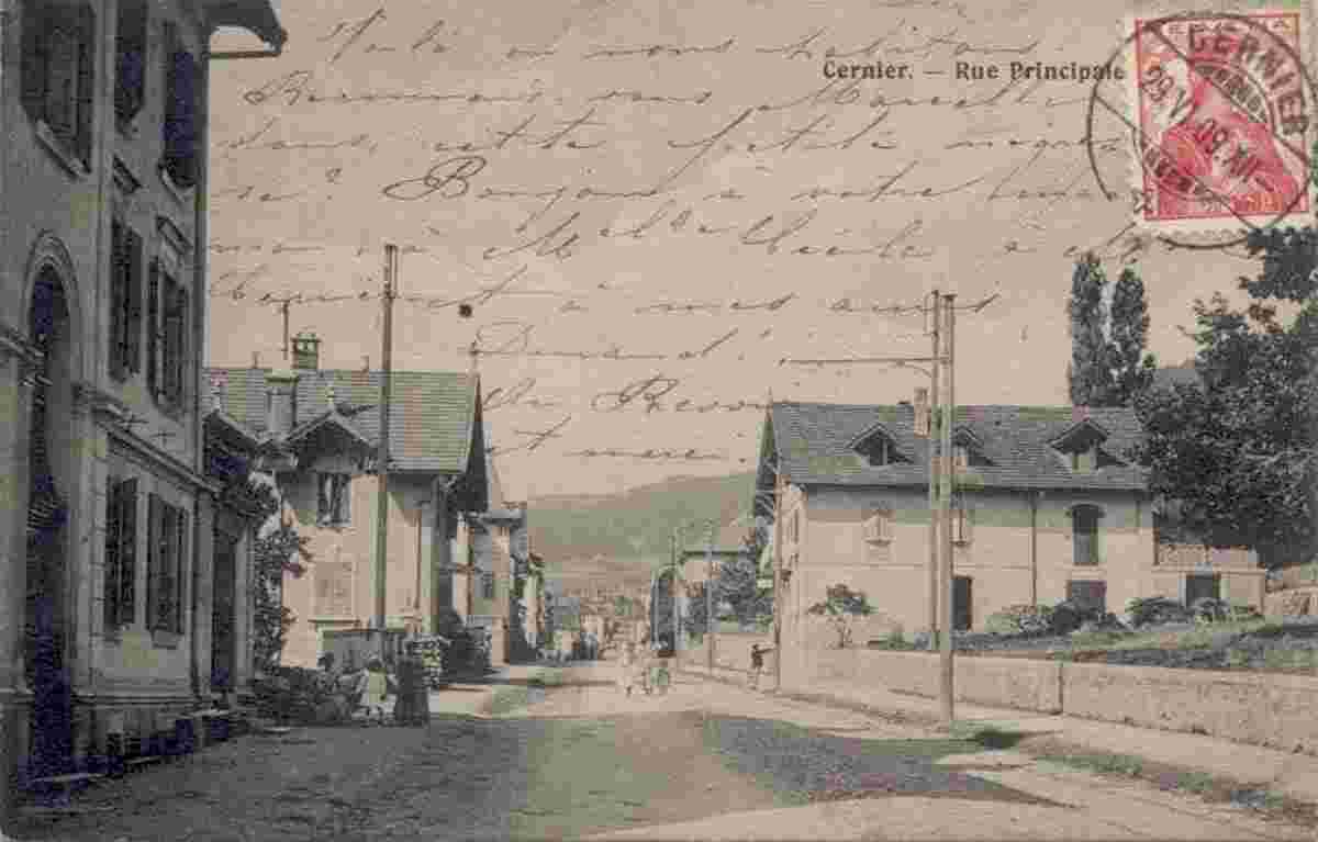 Val-de-Ruz. Cernier - Rue Principale, 1909
