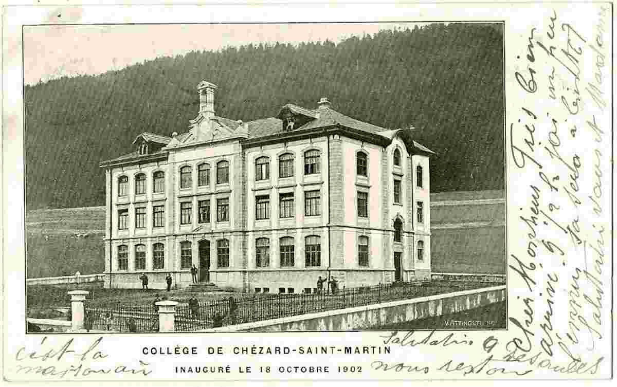 Val-de-Ruz. Collège de Chézard-Saint-Martin (Inauguré le 18 octobre 1902), 1905