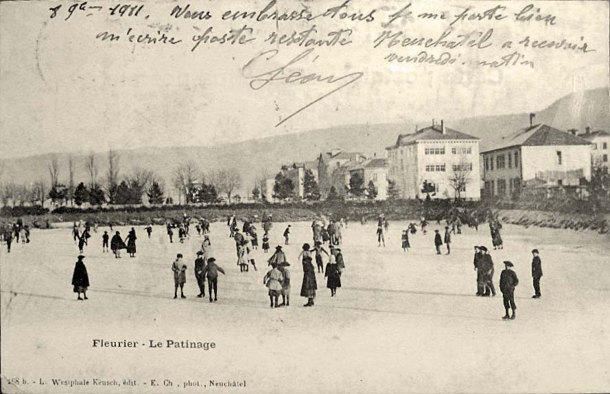 Val-de-Travers. Fleurier, Le Patinage, 1911