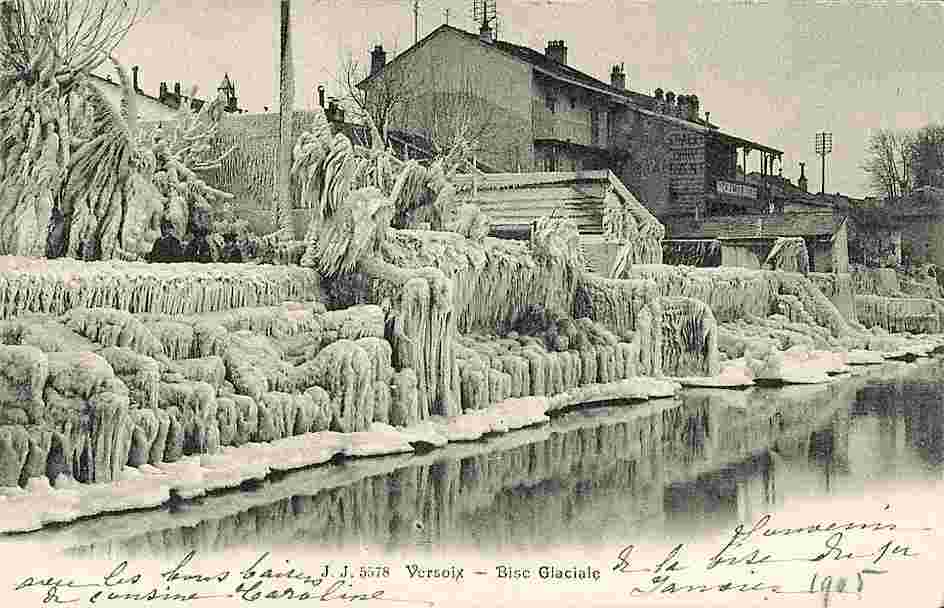 Versoix. Bise glaciale à Versoix, 1905