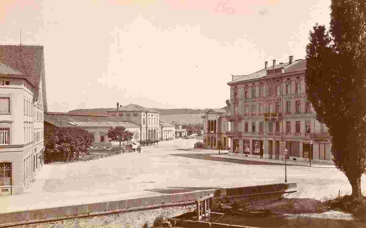 Winterthur. Panorama von Bahnhofplatz, um 1885