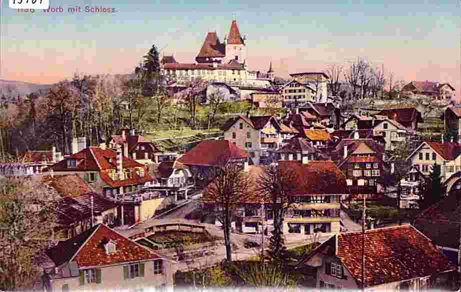 Worb. Panorama der Stadt, 1913