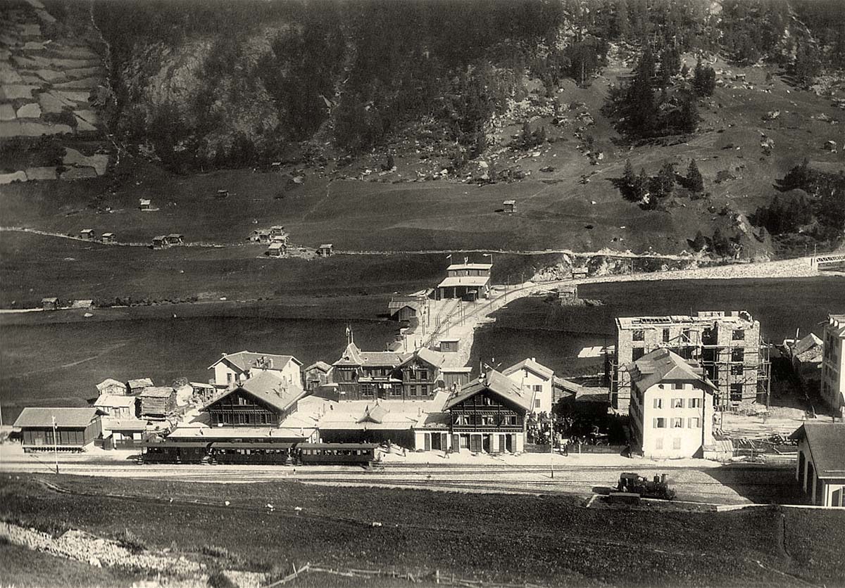 Zermatt. Bahnhof, um 1900