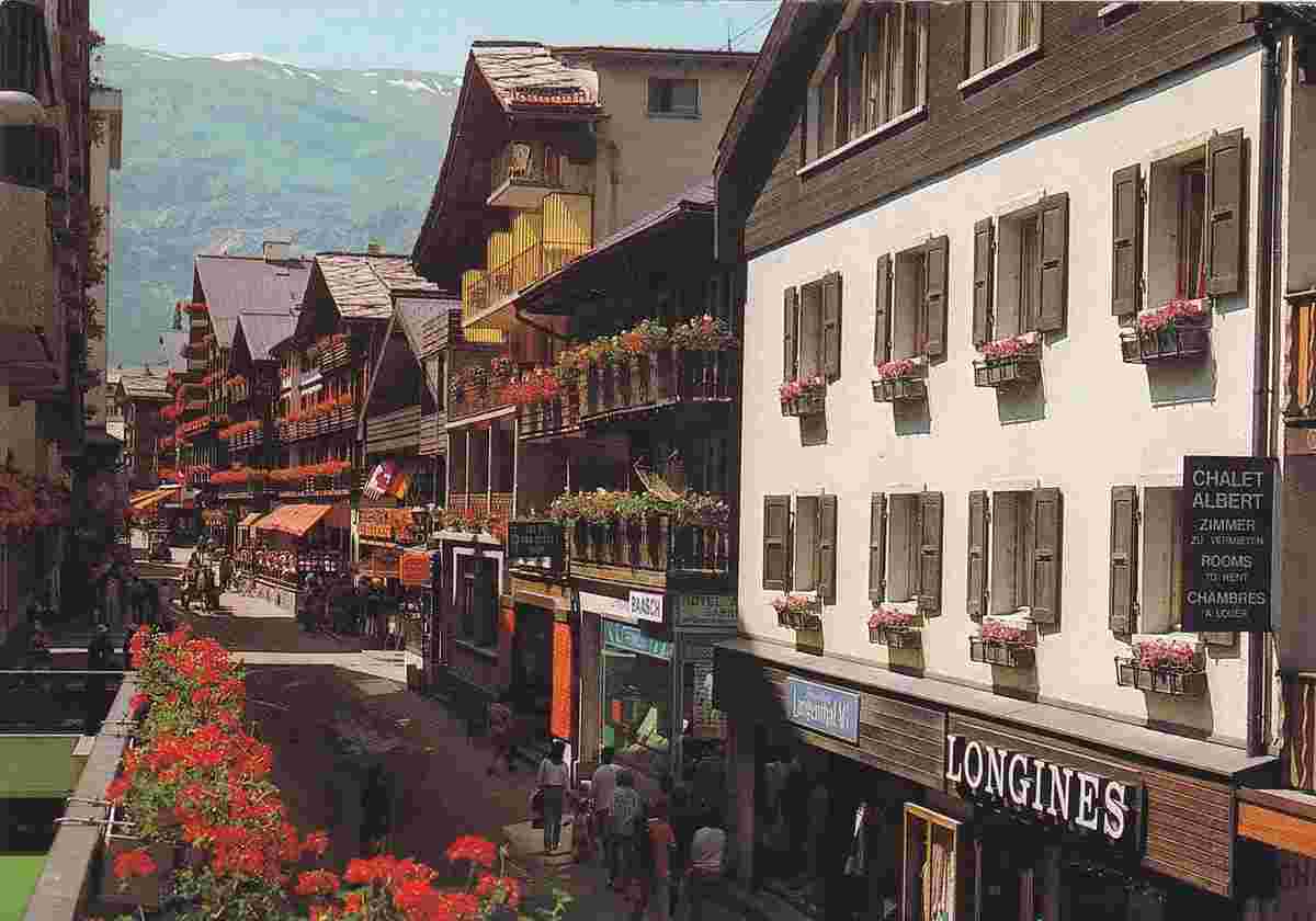 Zermatt. Magasin, Chalet Albert, Hotel, 1977